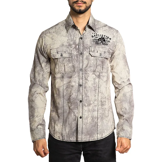 Рубашка AFFLICTION Scorn Woven Khaki