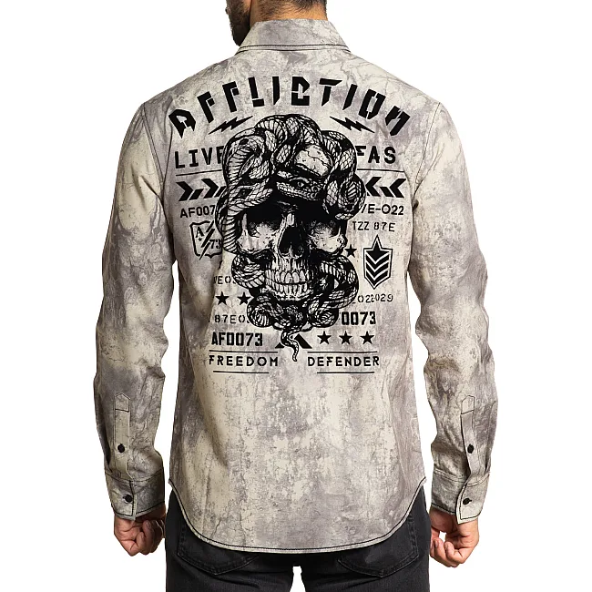 Рубашка AFFLICTION Scorn Woven Khaki