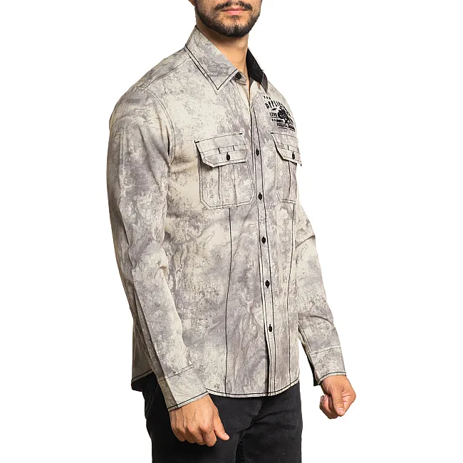 Рубашка AFFLICTION Scorn Woven Khaki