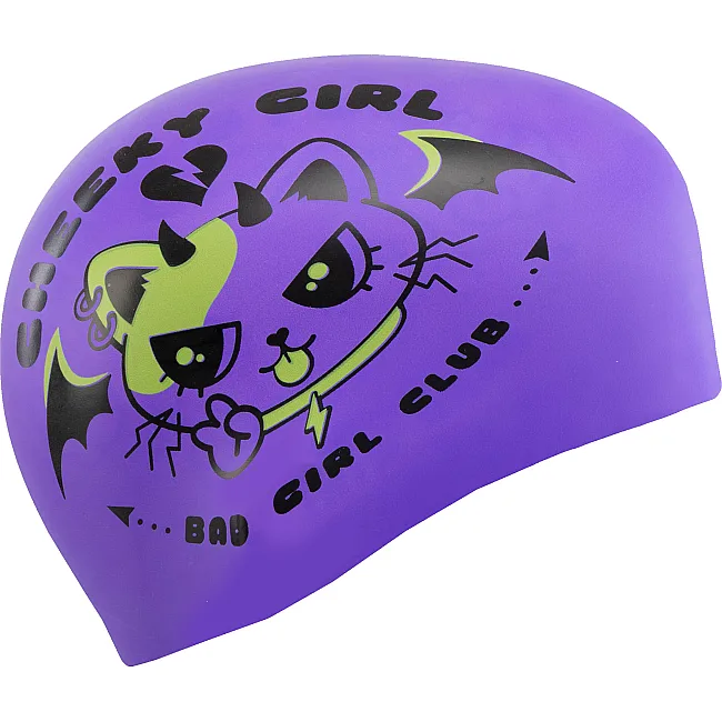 Двухсторонняя шапочка для плавания силиконовая для взрослых MADWAVE Cuties reversible M055432 (Фиолетовый-салатовый)