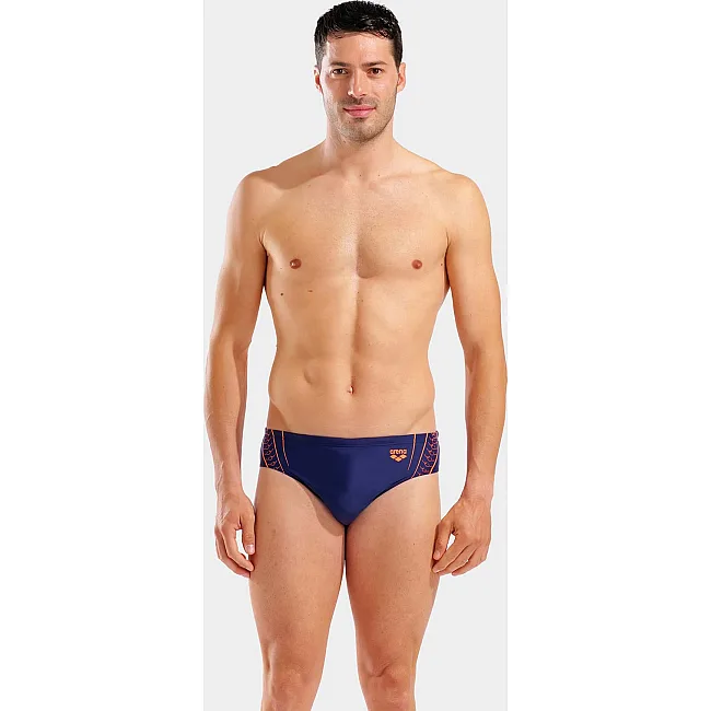 Плавки-слепы для мужчин Arena DOUBLE GRAPHIC SWIM BRIEFS темно-синий, оранжевый (для мужчин)