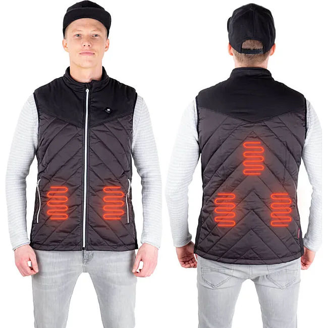 Чоловічий жилет з підігрівом inSPORTline WARMhim - чорний/XXL