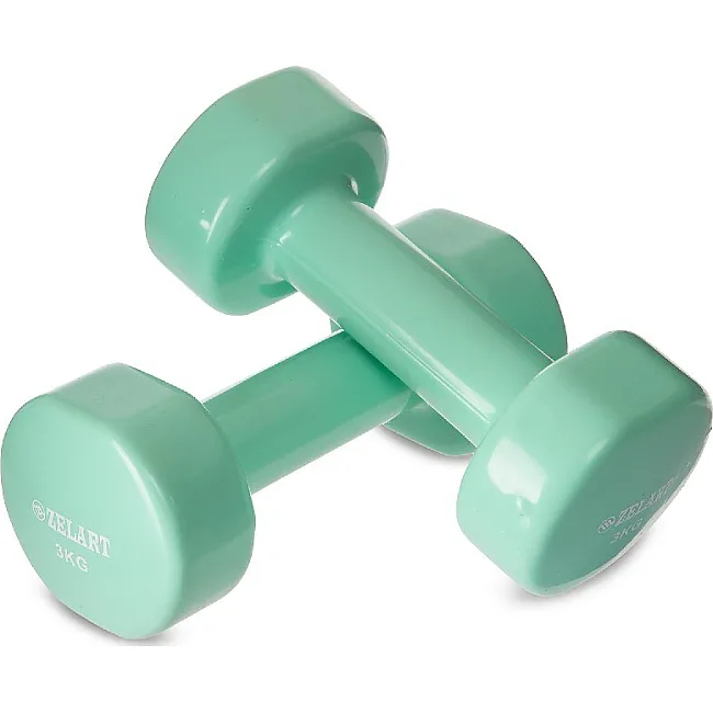 Гантели для фитнеса виниловые ZELART Beauty TA-5225-3 (Черный)
