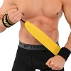 Ремни для тяги кистевые с усилением хвата для штанги и тренажеров POWER STRAP LiveUp LP8775 2шт (Черный-золотой)