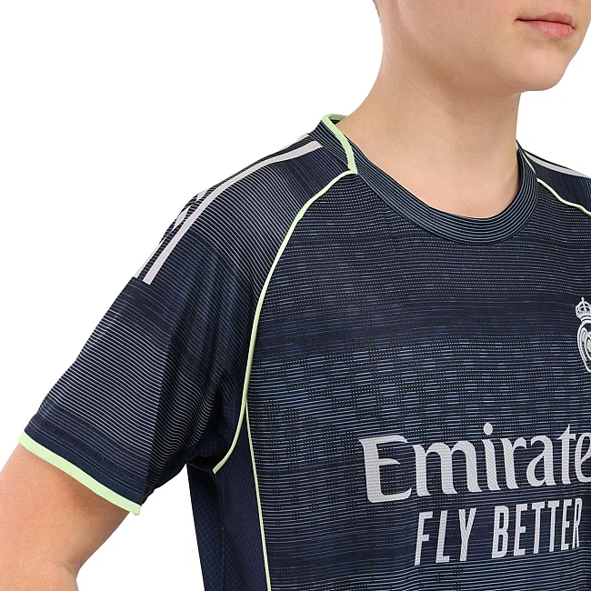 Футбольная форма детская с символикой клуба REAL MADRID MBAPPE 10 гостевая 2026 SP-SPORT CO-7340 (Темно-синий)