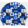 Шапка для плавания Arena PRINT JR синий, белый, черный (для детей) One Size