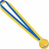Медаль спортивная с лентой SP-SPORT UKRAINE с украинской символикой C-6826 (Бронзовый)