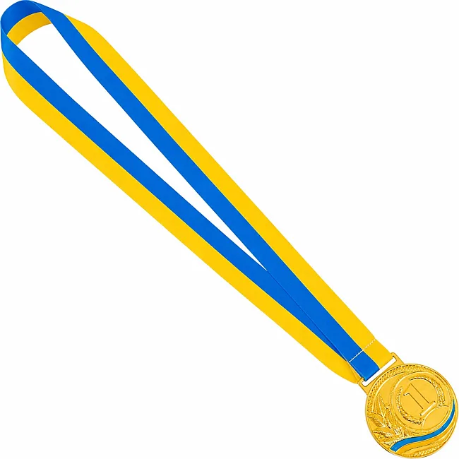 Медаль спортивная с лентой SP-SPORT UKRAINE с украинской символикой C-6826 (Бронзовый)
