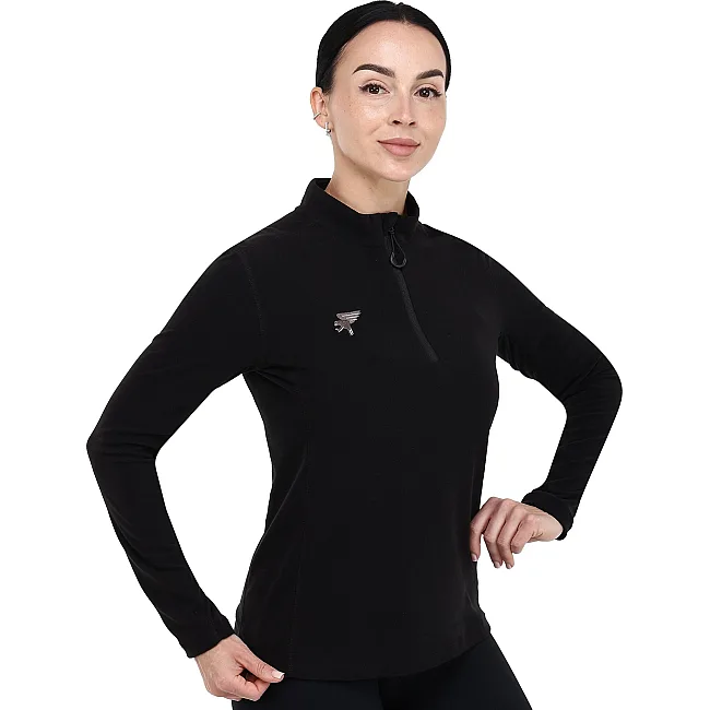 Спортивна жіноча кофта на блискавці флісова JOMA EXPLORER 902909-100 (Чорний)