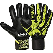 Вратарские перчатки с защитой пальцев SP-SPORT 932 MAICCA (Черный-салатовый)