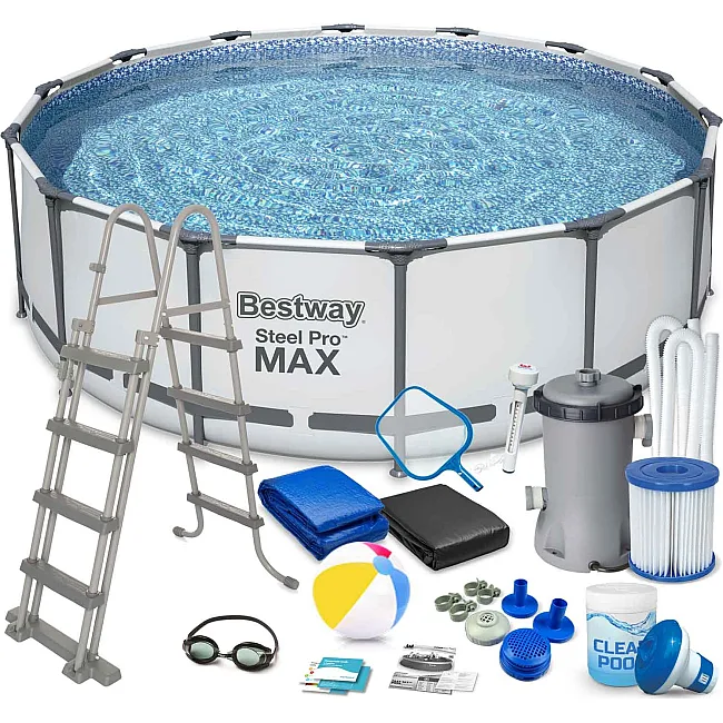 Басейн каркасний 18в1 Bestway 56438, 457 x 122 см + машина для створення бульбашок