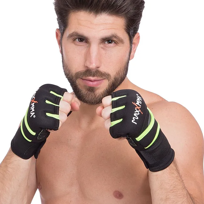 Распродажа! Быстрые бинты внутренние перчатки митенки MAXXMMA BO-0840 (Малиновый-черный)