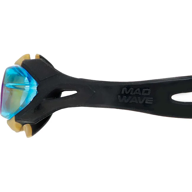 Окуляри для плавання райдужні юніорські лінзи MADWAVE
 ROCKET RAINBOW JUNIOR M043009 (Золотий-чорний)