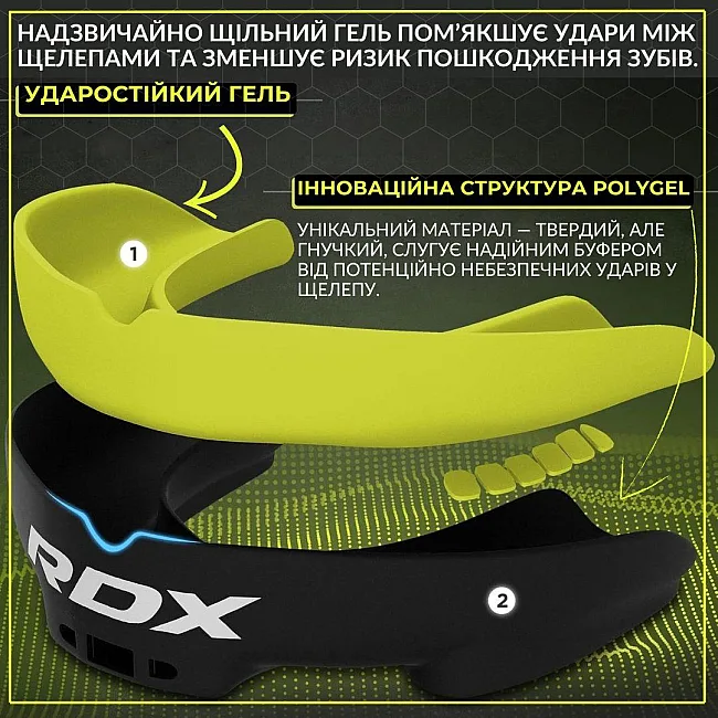 Капа для бокса RDX 3w взрослая (возраст 12+) Black/Green