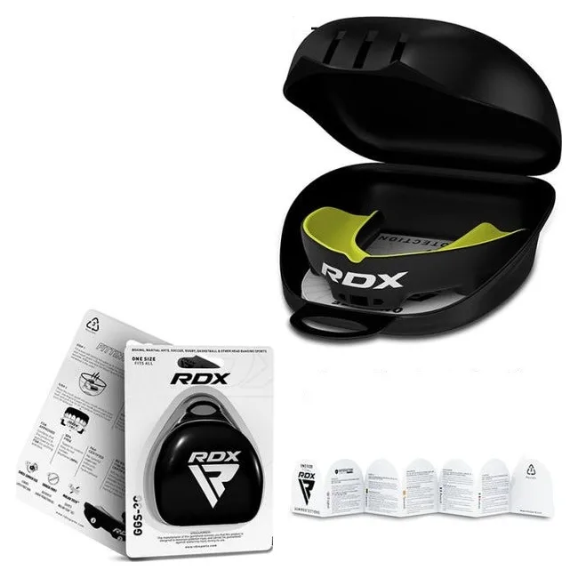 Капа для бокса RDX 3w взрослая (возраст 12+) Black/Green