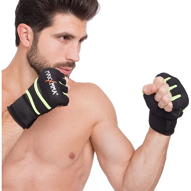 Распродажа! Быстрые бинты внутренние перчатки митенки MAXXMMA BO-0840 (Малиновый-черный)