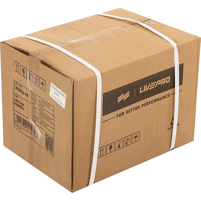 Гантели профессиональные
 с полиуретановым покрытием LiveUp LP8000-28 2шт по 28кг
