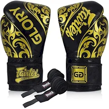 Боксерские перчатки Fairtex BGVG2 Velcro Black (бинты в комплекте)