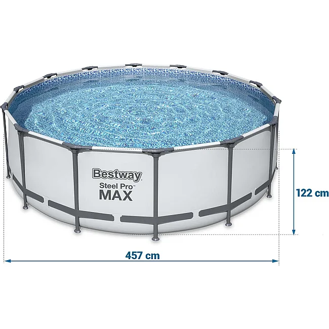 Басейн каркасний 18в1 Bestway 56438, 457 x 122 см + машина для створення бульбашок
