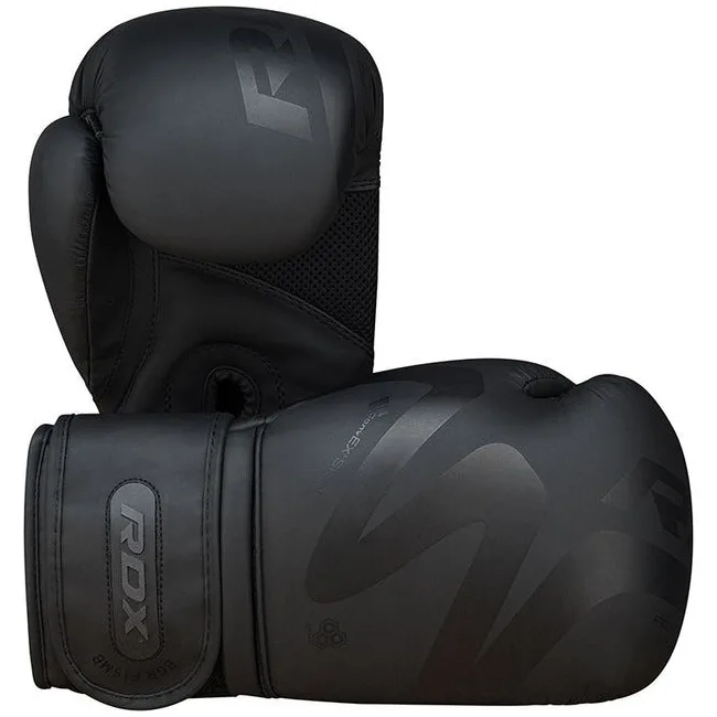 Боксерские перчатки RDX F15 Noir Matte Black (капа в комплекте)