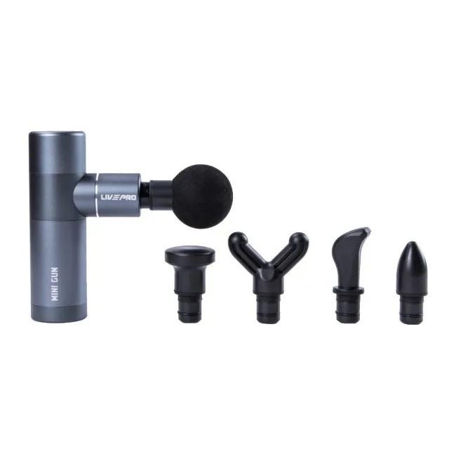 Перкуссионный массажер MINI MASSAGE GUN серый 13.7x9x4.6см