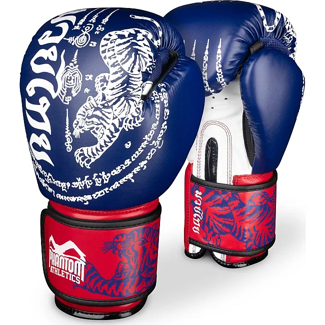Боксерские перчатки Phantom Muay Thai Blue (капа в подарок)