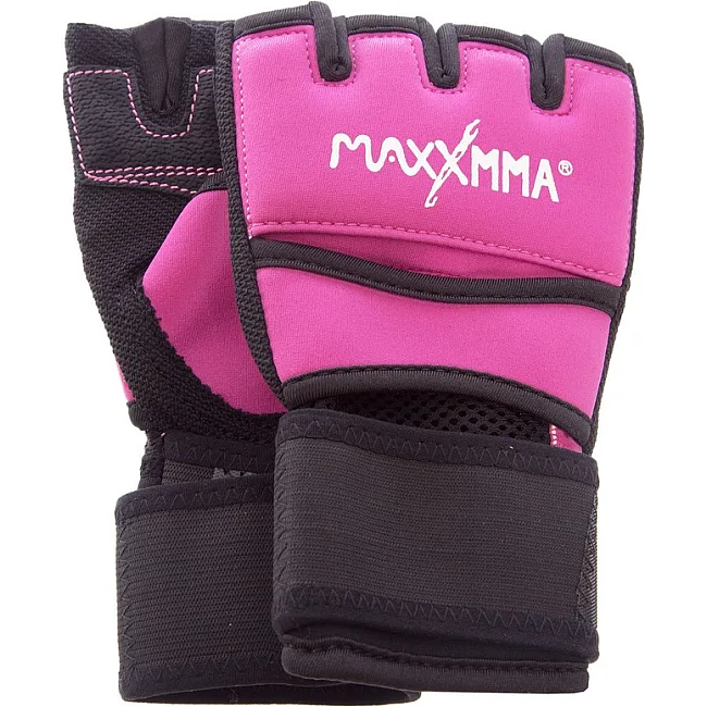 Распродажа! Быстрые бинты внутренние перчатки митенки MAXXMMA BO-0840 (Малиновый-черный)