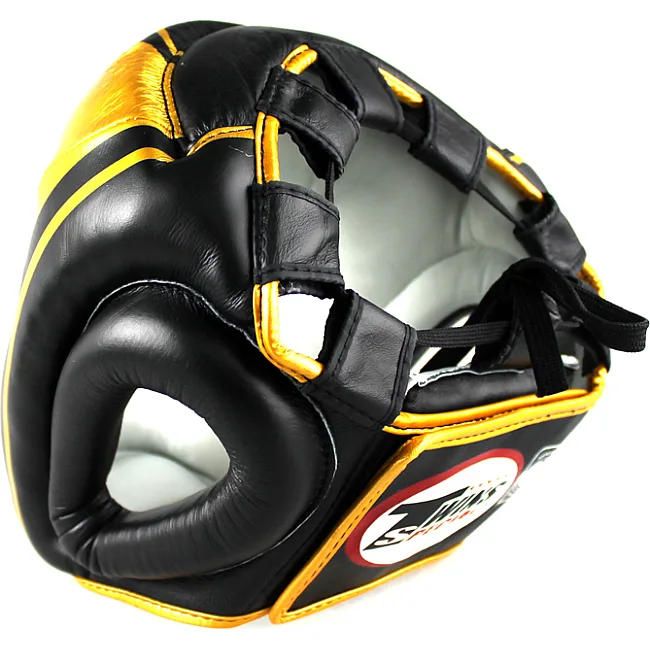 Боксерский шлем Twins Fancy FHGL3-TW4 Black Gold