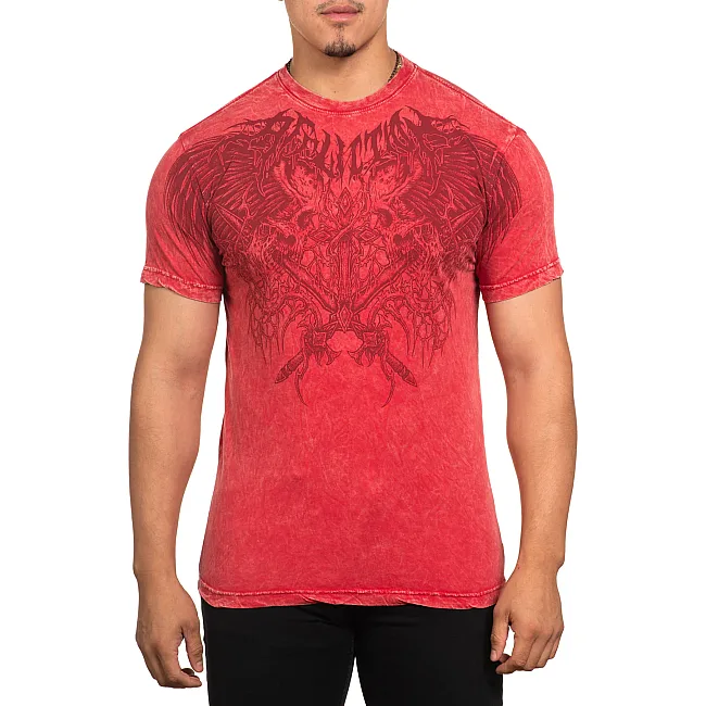 Футболка мужская AFFLICTION Toxic Wrath A25797 Cherry Lava Wash