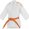Кімоно для дзюдо Adidas Club з золотими смугами на плечах (білий) J350P