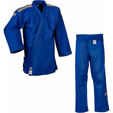 Кимоно для дзюдо Champion II с лицензией IJF Slim Fit (синий/золотые полосы) ADIDAS J-IJFB-SMU