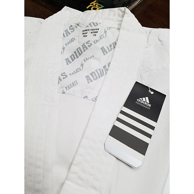Кимоно для карате Adidas Kumite Fighter (белый, K220KF) с лицензией WKF