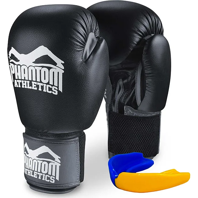 Перчатки для бокса PHANTOM Ultra Black (капа в подарок)