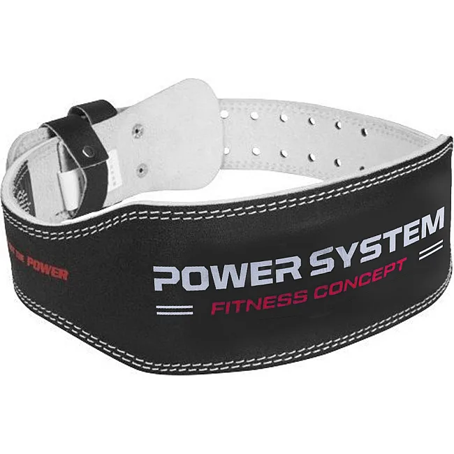 Пояс для становой тяги POWER SYSTEM PS-3100 Power кожаный Black