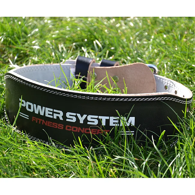 Пояс для становой тяги POWER SYSTEM PS-3100 Power кожаный Black