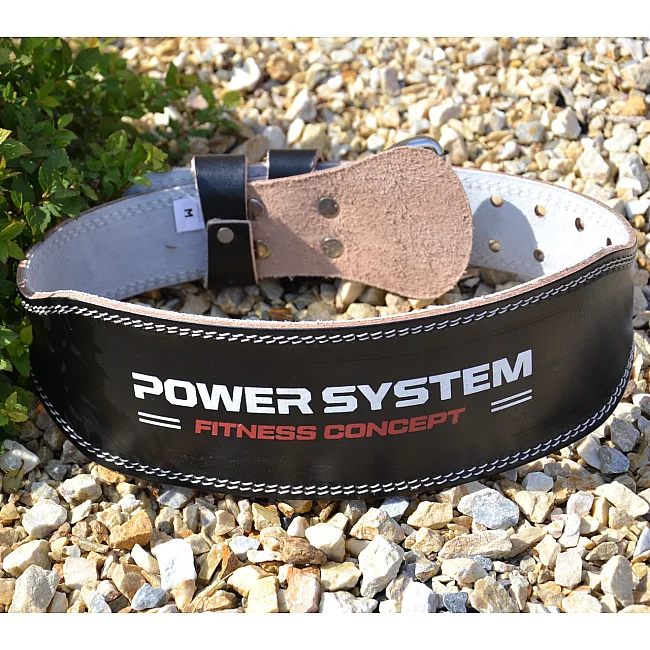 Пояс для становой тяги POWER SYSTEM PS-3100 Power кожаный Black