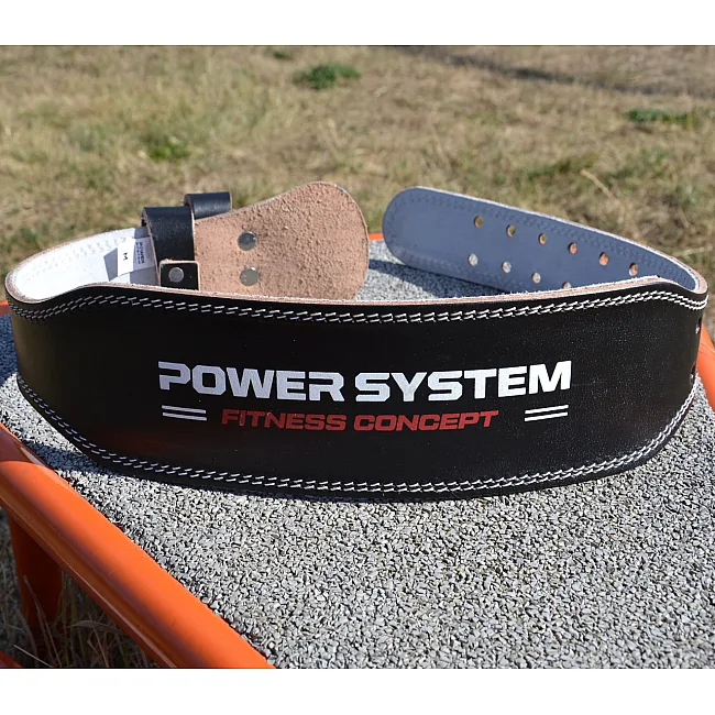 Пояс для становой тяги POWER SYSTEM PS-3100 Power кожаный Black