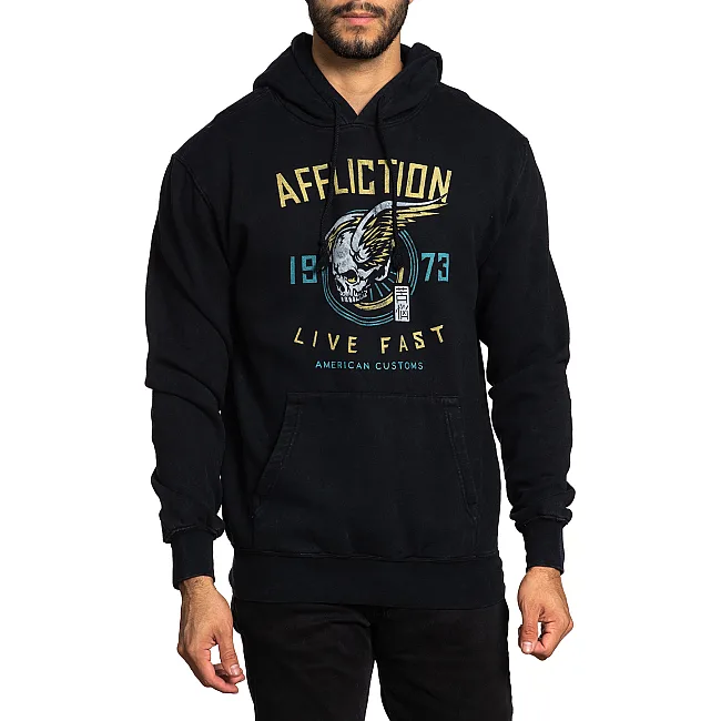 Толстовка Affliction Whiskey Smash Hood A24547 Black Lava Wash