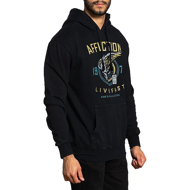 Толстовка Affliction Whiskey Smash Hood A24547 Black Lava Wash