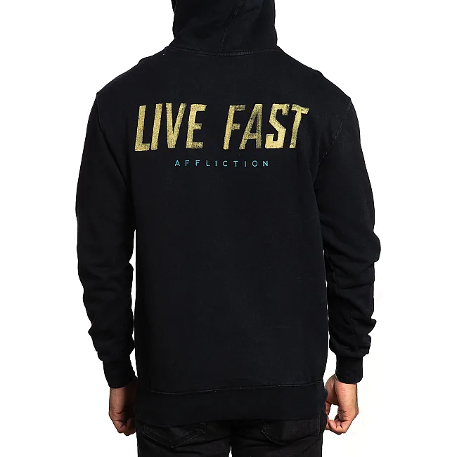 Толстовка Affliction Whiskey Smash Hood A24547 Black Lava Wash