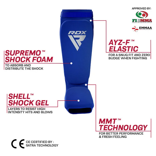 Защитные щитки для ног RDX Hosieri Shin Instep Guard Blue