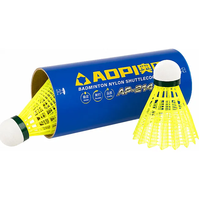 Воланы для бадминтона нейлоновые 3штуки AOPI AP-214 (Желтый)
