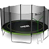 Батут Neo-Sport NS-15Z231 з зовнішньою сіткою 15 футів 465 см, чорно-зелений