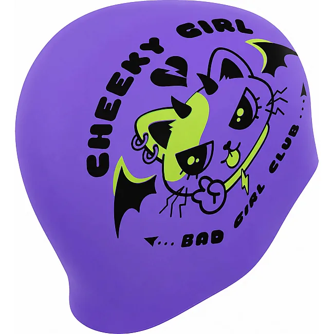Двухсторонняя шапочка для плавания силиконовая для взрослых MADWAVE Cuties reversible M055432 (Фиолетовый-салатовый)