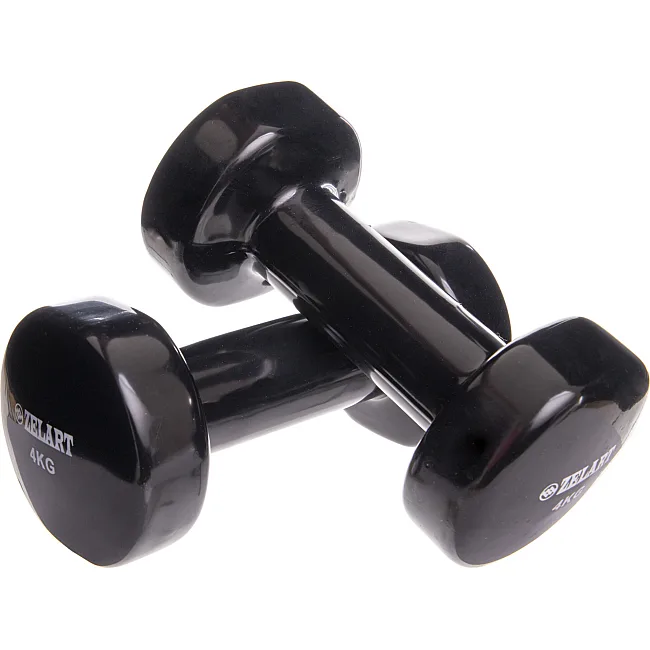Гантели для фитнеса виниловые ZELART Beauty TA-5225-4 (Черный)