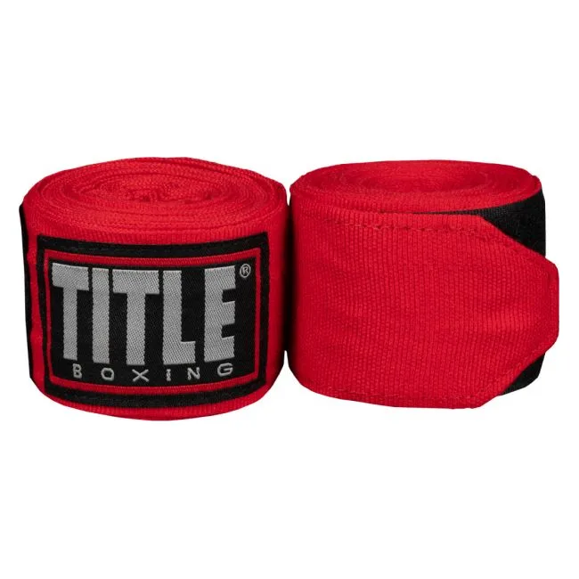 Бинты боксерские эластичные TITLE Boxing Fight Back Semi-Elastic 4,5м Красные