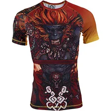 Рашгард с коротким рукавом Gawakoto Monkey King Orange Принт