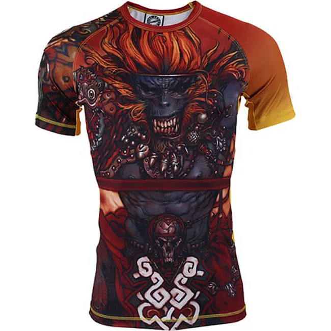 Рашгард з коротким рукавом Gawakoto Monkey King Orange Принт