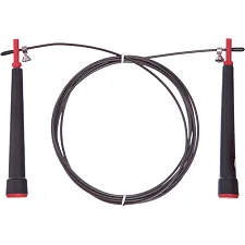 Скакалка скоростная с подшипником и стальным троссом Zelart CM-J604 Черная с красным