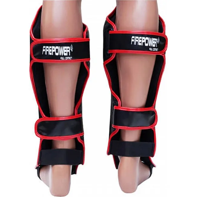 Защита голени и стопы (Щитки) FirePower FPSGA6 Черные с красным